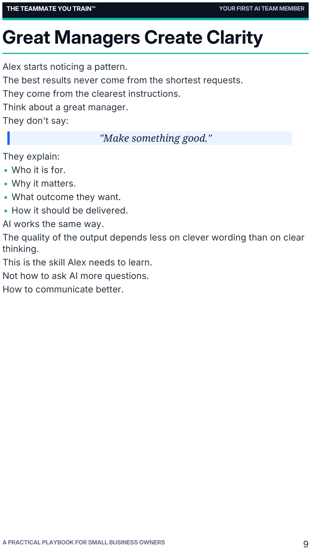 Preview page: Great Managers Create Clarity