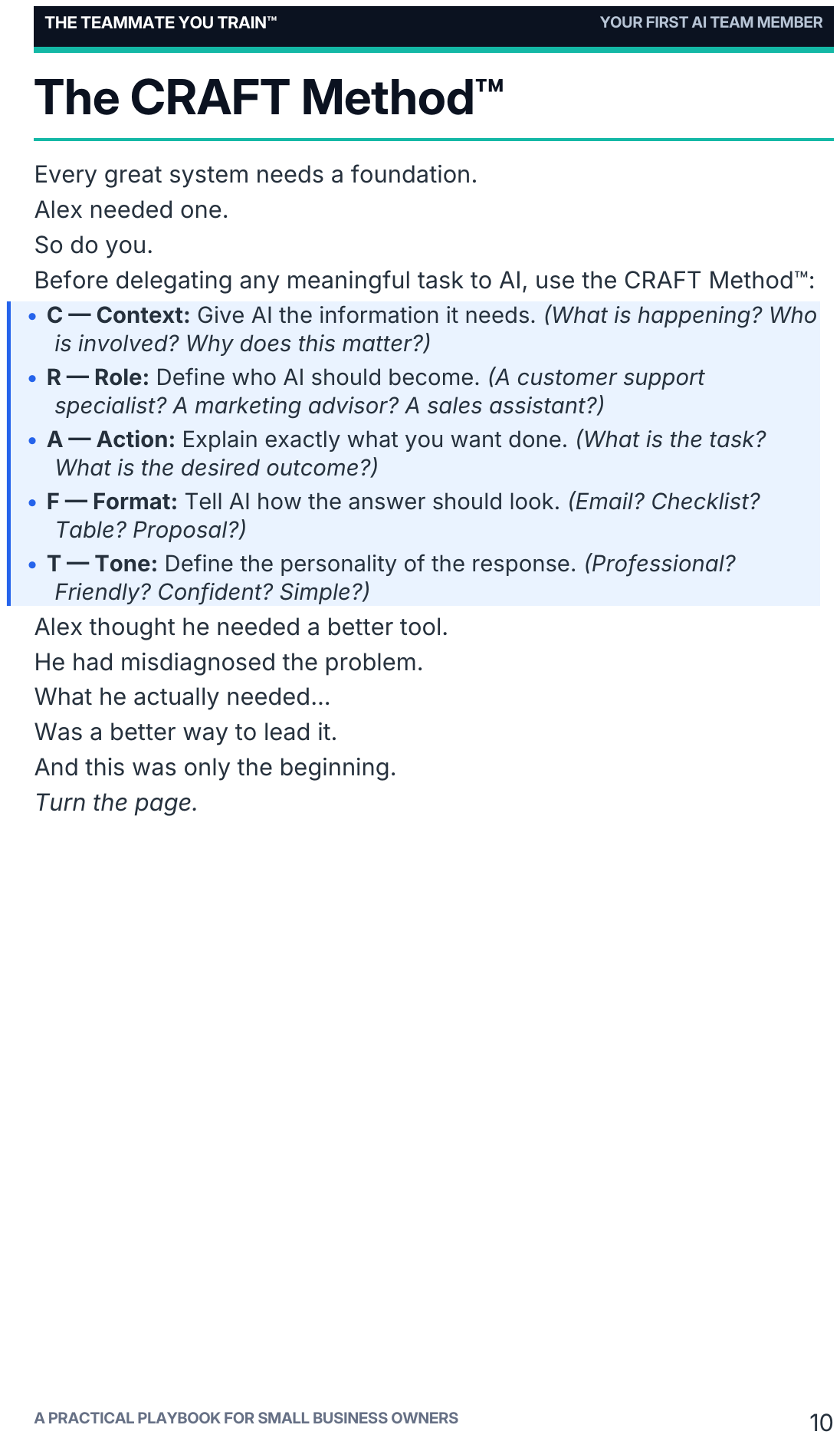 Preview page: The CRAFT Method